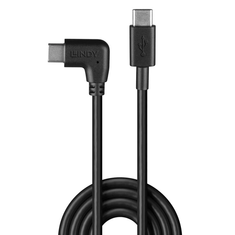 Lindy 1m USB 2.0 rechte USB-C naar haakse USB-C kabel