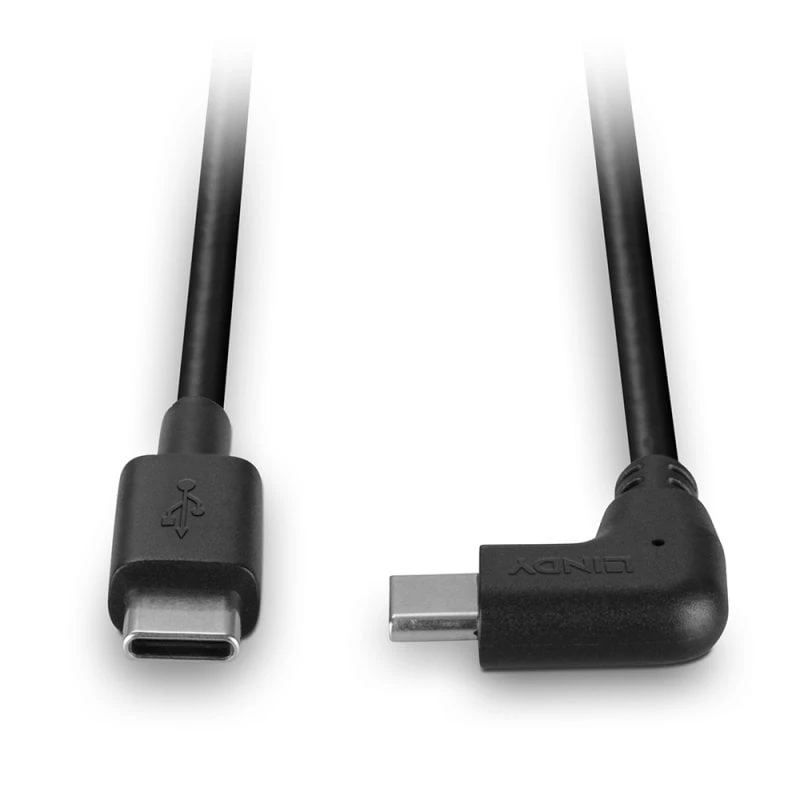Lindy 1m USB 2.0 rechte USB-C naar haakse USB-C kabel