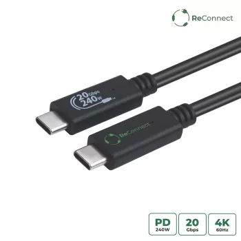Microconnect ECO-USB3.2CC1 USB-kabel USB 3.2 Gen 2x2 1 m USB C Zwart