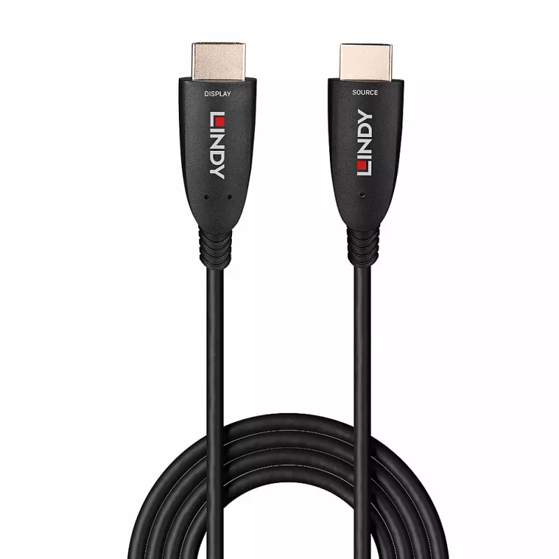 Lindy 38518 hybride glasvezel-HDMI 8K60-kabel, 100 m, 4K 120 Hz, zwart