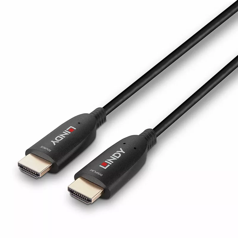 Lindy 38518 hybride glasvezel-HDMI 8K60-kabel, 100 m, 4K 120 Hz, zwart