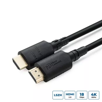 HDMI-kabel MicroConnect MC-HDM19192V2.0LSZH — HDMI 2.0, 4K-ondersteuning, LSZH-mantel
