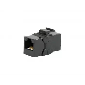 Keystone-inline-koppeling EQUIP Cat.6A ongeafschermd, RJ-45, plat model, zwart, 8 stuks