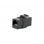 Keystone-inline-koppeling EQUIP Cat.6A ongeafschermd, RJ-45, plat model, zwart, 8 stuks