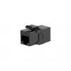 Keystone-inline-koppeling EQUIP Cat.6A ongeafschermd, RJ-45, plat model, zwart, 8 stuks