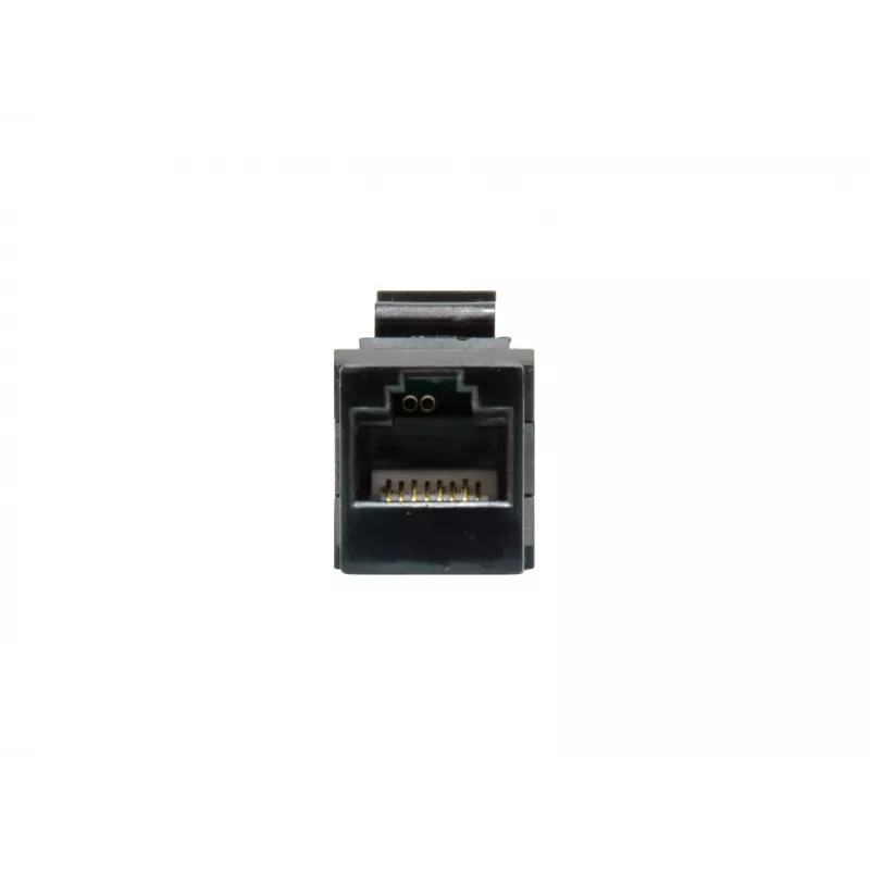 Keystone-inline-koppeling EQUIP Cat.6A ongeafschermd, RJ-45, plat model, zwart, 8 stuks