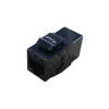 Keystone-inline-koppeling EQUIP Cat.6A ongeafschermd, RJ-45, plat model, zwart, 8 stuks