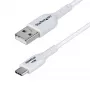 StarTech.com 1 m USB-A naar USB-C oplaadkabel, laden & synchroniseren, 3A, USB 2.0, TPE-mantel – witte USB-oplaadkabel