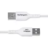 StarTech.com 1 m USB-A naar USB-C oplaadkabel, laden & synchroniseren, 3A, USB 2.0, TPE-mantel – witte USB-oplaadkabel