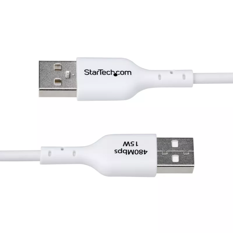 StarTech.com 1 m USB-A naar USB-C oplaadkabel, laden & synchroniseren, 3A, USB 2.0, TPE-mantel – witte USB-oplaadkabel