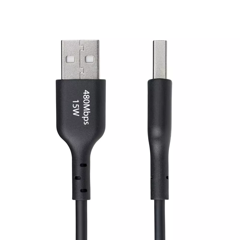 StarTech.com 3 ft (1 m) USB-A naar USB-C oplaadkabel, laden & synchroniseren, 3A, USB 2.0, TPE-mantel – zwarte USB-oplaadkabel