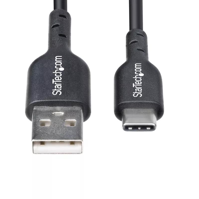 StarTech.com 3 ft (1 m) USB-A naar USB-C oplaadkabel, laden & synchroniseren, 3A, USB 2.0, TPE-mantel – zwarte USB-oplaadkabel