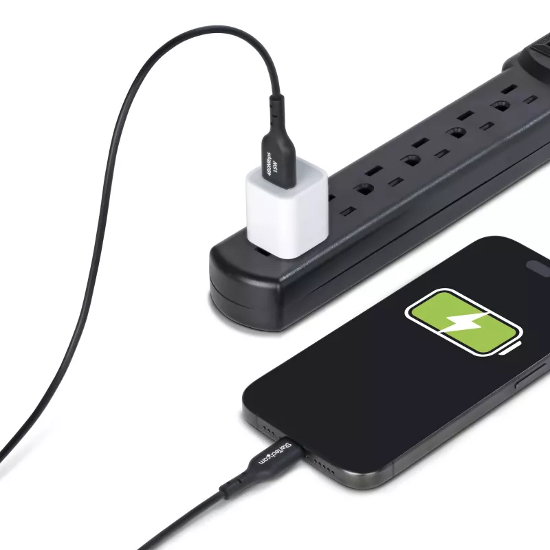 StarTech.com 3 ft (1 m) USB-A naar USB-C oplaadkabel, laden & synchroniseren, 3A, USB 2.0, TPE-mantel – zwarte USB-oplaadkabel
