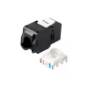 Equip Cat.6A ongeafgeschermde keystone jack gereedschapsvrij, RJ-45, LSA, zwart