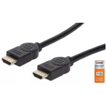 HDMI-kabel met ethernet Manhattan HDMM1MP 1m stekker naar stekker zwart