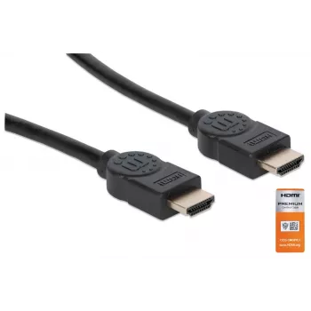 HDMI-kabel met ethernet Manhattan HDMM1MP 1m stekker naar stekker zwart