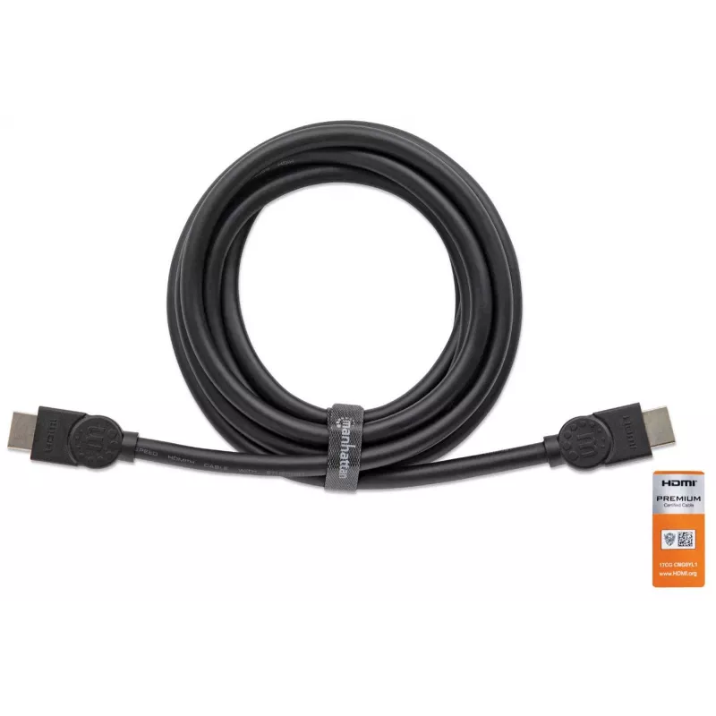 HDMI-kabel met ethernet Manhattan HDMM1MP 1m stekker naar stekker zwart