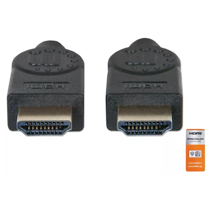 HDMI-kabel met ethernet Manhattan HDMM1MP 1m stekker naar stekker zwart