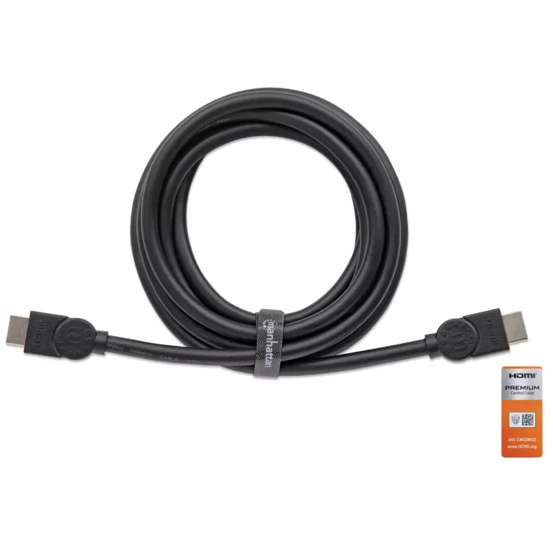 HDMI-kabel stekker naar stekker Manhattan HDMM2MP 1,8 m zwart
