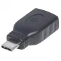 Manhattan USB-C-naar-USB-A-adapter, stekker naar bus, 5 Gbit/s (USB 3.2 Gen1, ook USB 3.0), SuperSpeed USB, zwart, levenslange garantie, gelijk aan USB31CAADG