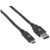 USB-C naar USB-A kabel Manhattan 354974 2m stekker naar stekker