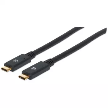 USB-C-kabel Manhattan USB315CC2M 2 m stekker naar stekker zwart