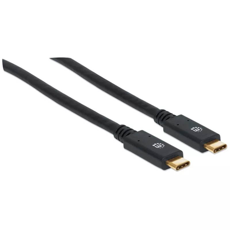 USB-C-kabel Manhattan USB315CC2M 2 m stekker naar stekker zwart
