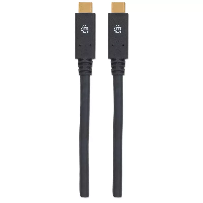 USB-C-kabel Manhattan USB315CC2M 2 m stekker naar stekker zwart