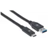 USB-C-naar-USB-A-kabel Manhattan 354981 3 m stekker naar stekker