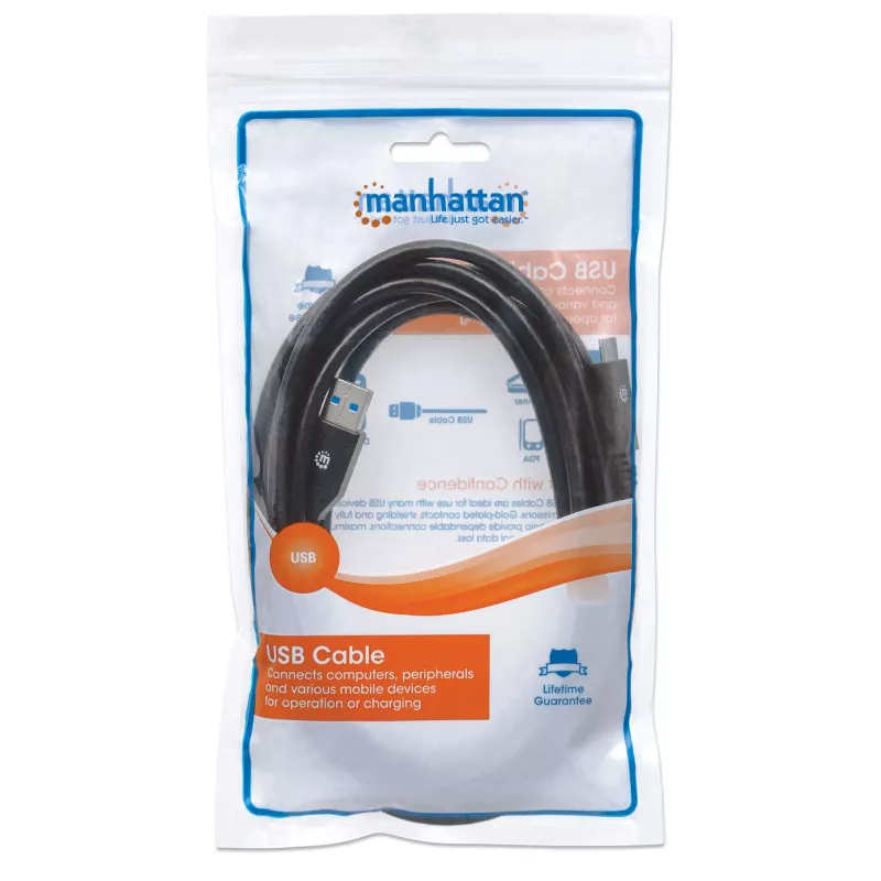 USB-C-naar-USB-A-kabel Manhattan 354981 3 m stekker naar stekker