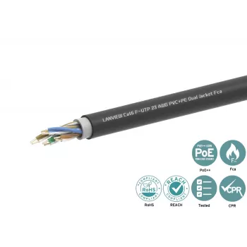 Netwerkkabel Lanview LVN-CAT6PE-2FUTP RJ45 CAT6 305M zwart