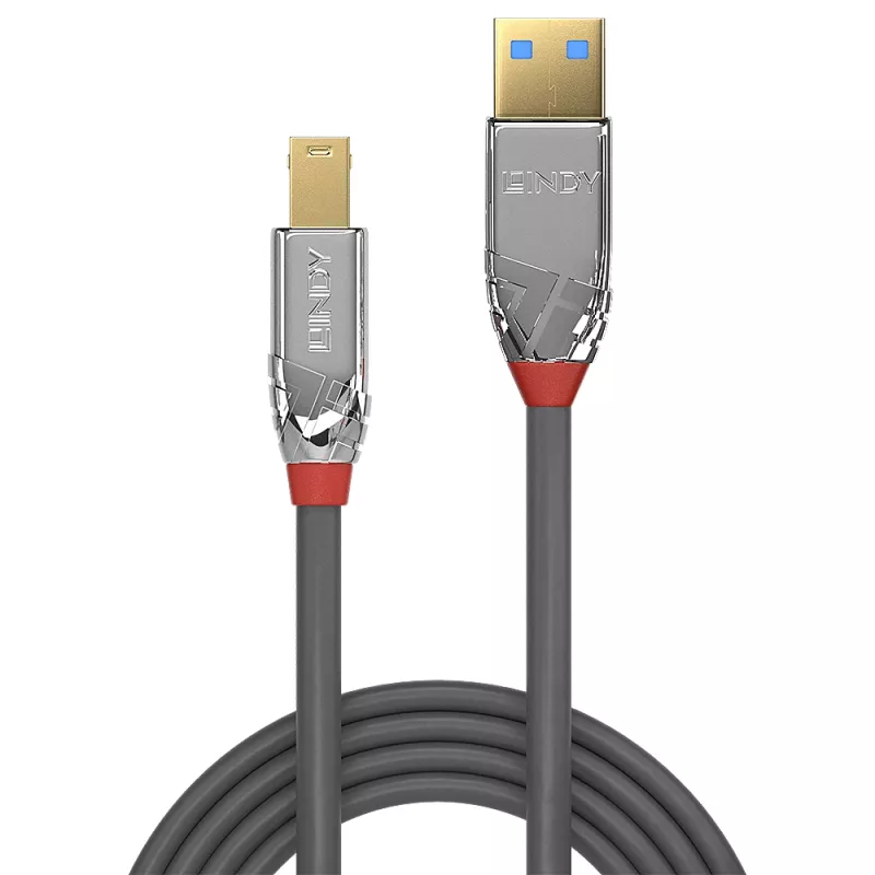 Lindy 1m USB 3.2 Type-A-naar-B-kabel, 5 Gbit/s, Cromo Line