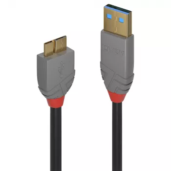 Lindy 2m USB 3.2 Type-A naar Micro-B-kabel, 5 Gbit/s, Anthra Line