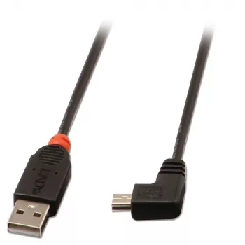 USB-kabel Lindy USB2.0 A/Mini-B 90° 0,5m