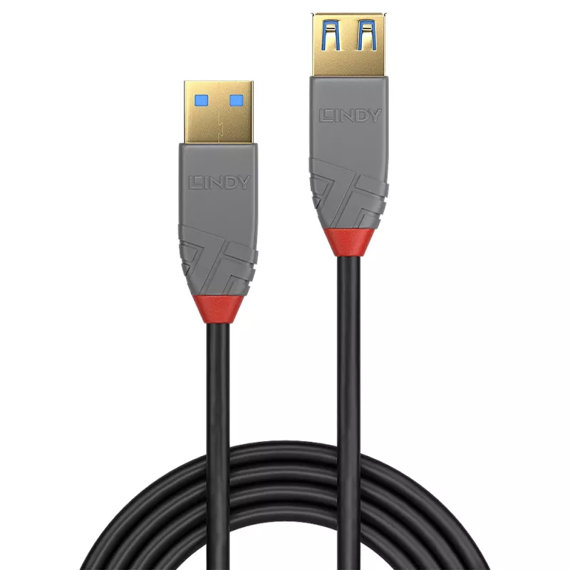Lindy 0,5 m USB 3.2 Type-A-verlengkabel, 5 Gbit/s, Anthra Line