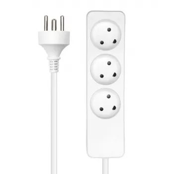 Microconnect MC-GRU0350DK stroomverlenging 5 m 3 AC-stopcontact(en) binnen wit