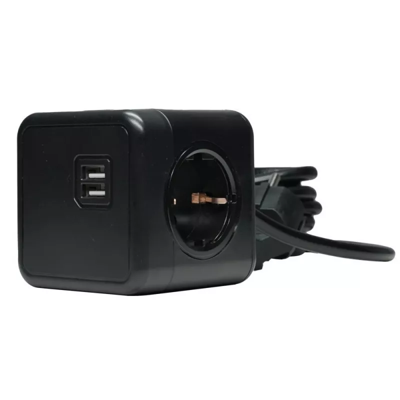 Microconnect GRUCUBE2USB-B3 stroomverlenging 3 m 3 AC-stopcontacten binnen zwart