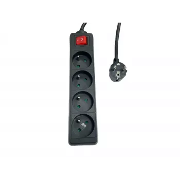 Stekkerdoos MicroConnect MC-PSOO040500FRB 4-voudig met individuele aan-/uitschakelaars