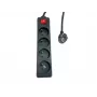 Stekkerdoos MicroConnect MC-PSOO040500FRB 4-voudig met individuele aan-/uitschakelaars