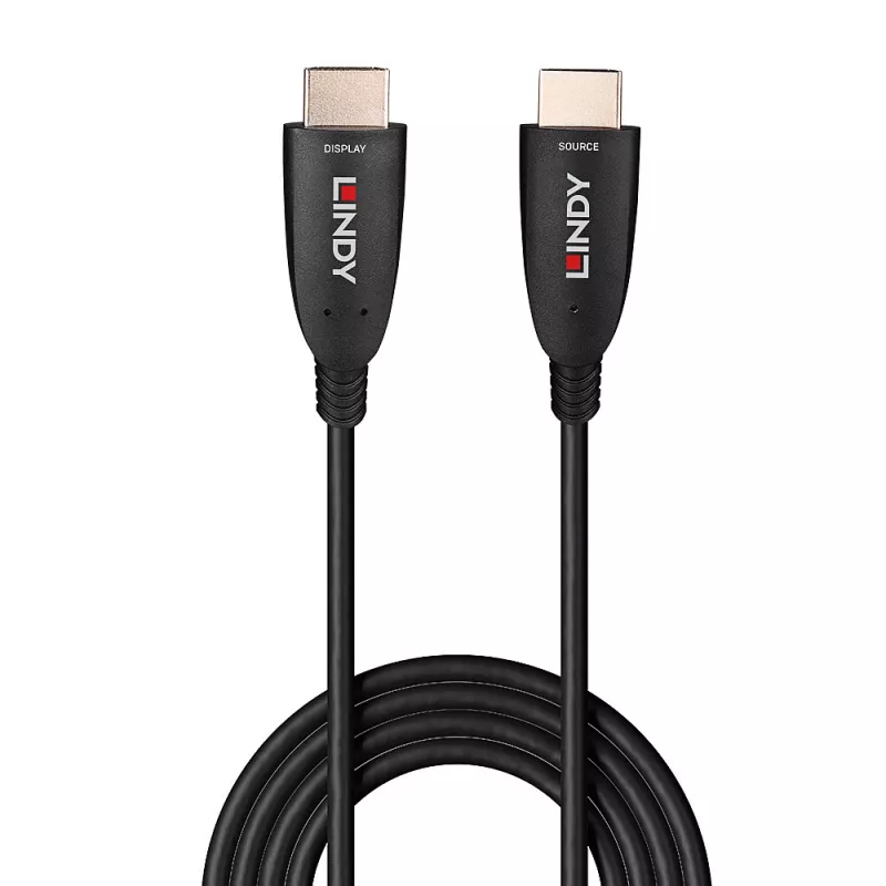 Lindy 40m Fibre Optic Hybrid HDMI 8K60-kabel 48 Gbit/s zwart