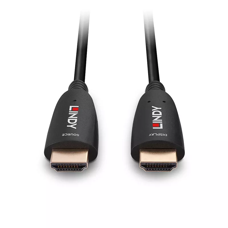 Lindy 40m Fibre Optic Hybrid HDMI 8K60-kabel 48 Gbit/s zwart