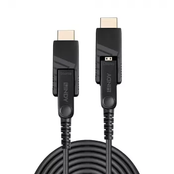 Lindy 70m glasvezel-hybride micro-HDMI 18G-kabel met afneembare HDMI- en DVI-stekkers