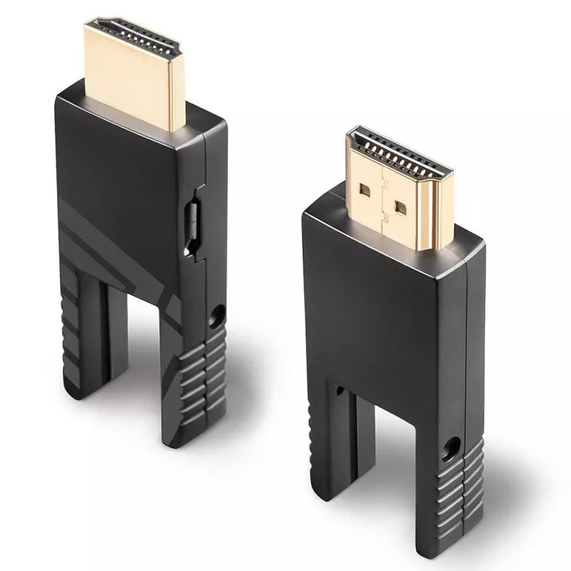 Lindy 50m glasvezel-hybride micro-HDMI-kabel 18G met afneembare HDMI- en DVI-aansluitingen
