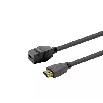 HDMI-bus Keystone-inzet VivoLink PROKEYHDMIFM2B zwart, HDMI-contactdoosmodule voor wandcontactdozen en patchpanelen