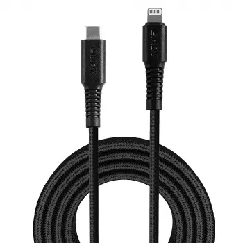 Lindy 1 m versterkte USB Type-C naar Lightning laad- en synchronisatiekabel