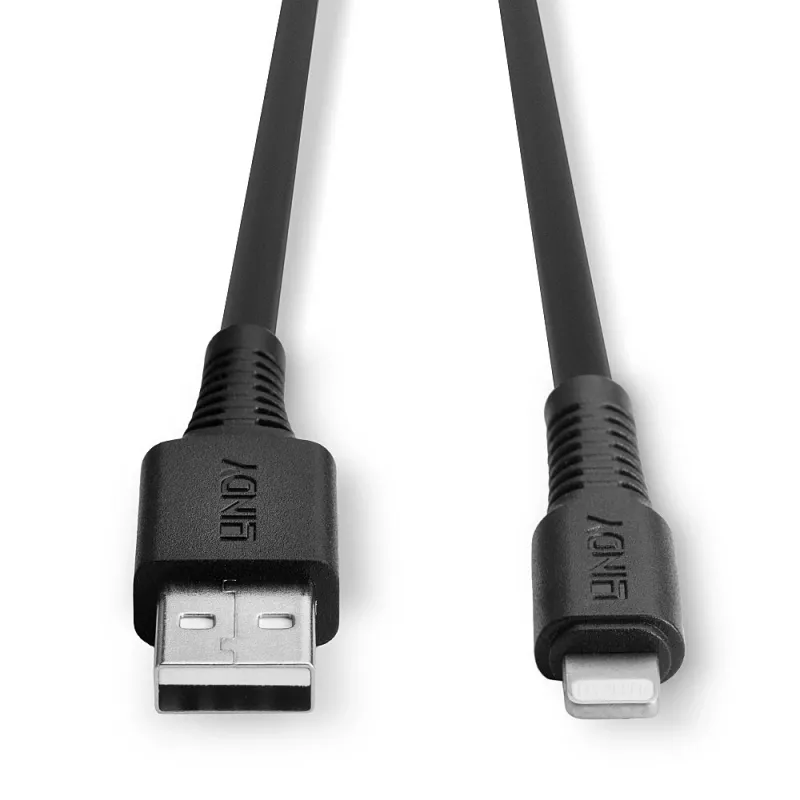 Lindy 3 m USB naar Lightning-kabel zwart