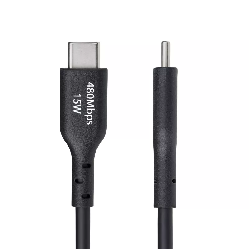 StarTech.com 30 cm USB-A naar USB-C laadkabel, laden & synchroniseren, 3A, USB 2.0, TPE-mantel – zwart USB-laadkabel