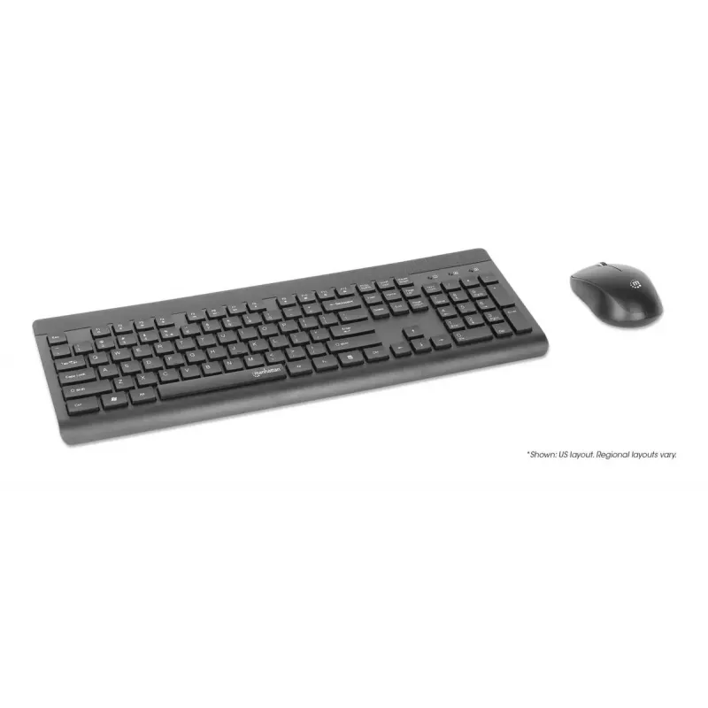 Toetsenbord Manhattan 180771 draadloos QWERTY zwart muis inbegrepen