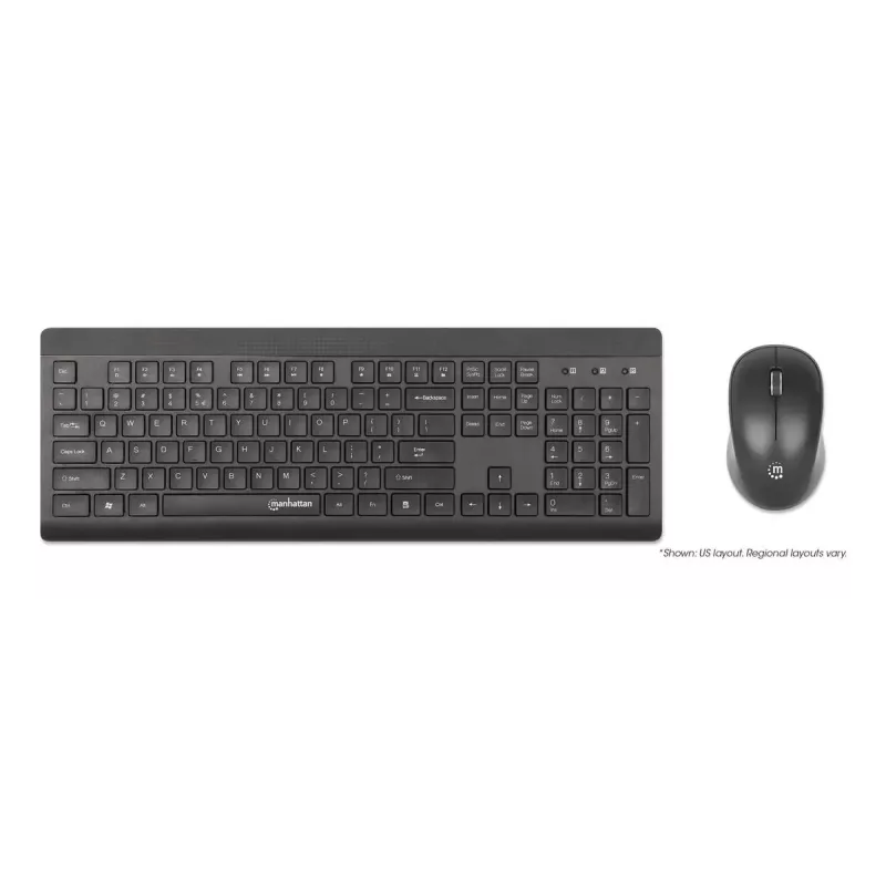 Toetsenbord Manhattan 180771 draadloos QWERTY zwart muis inbegrepen