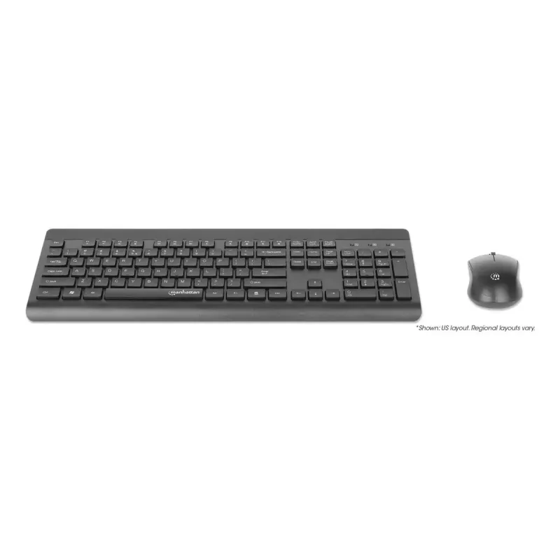 Toetsenbord Manhattan 180771 draadloos QWERTY zwart muis inbegrepen